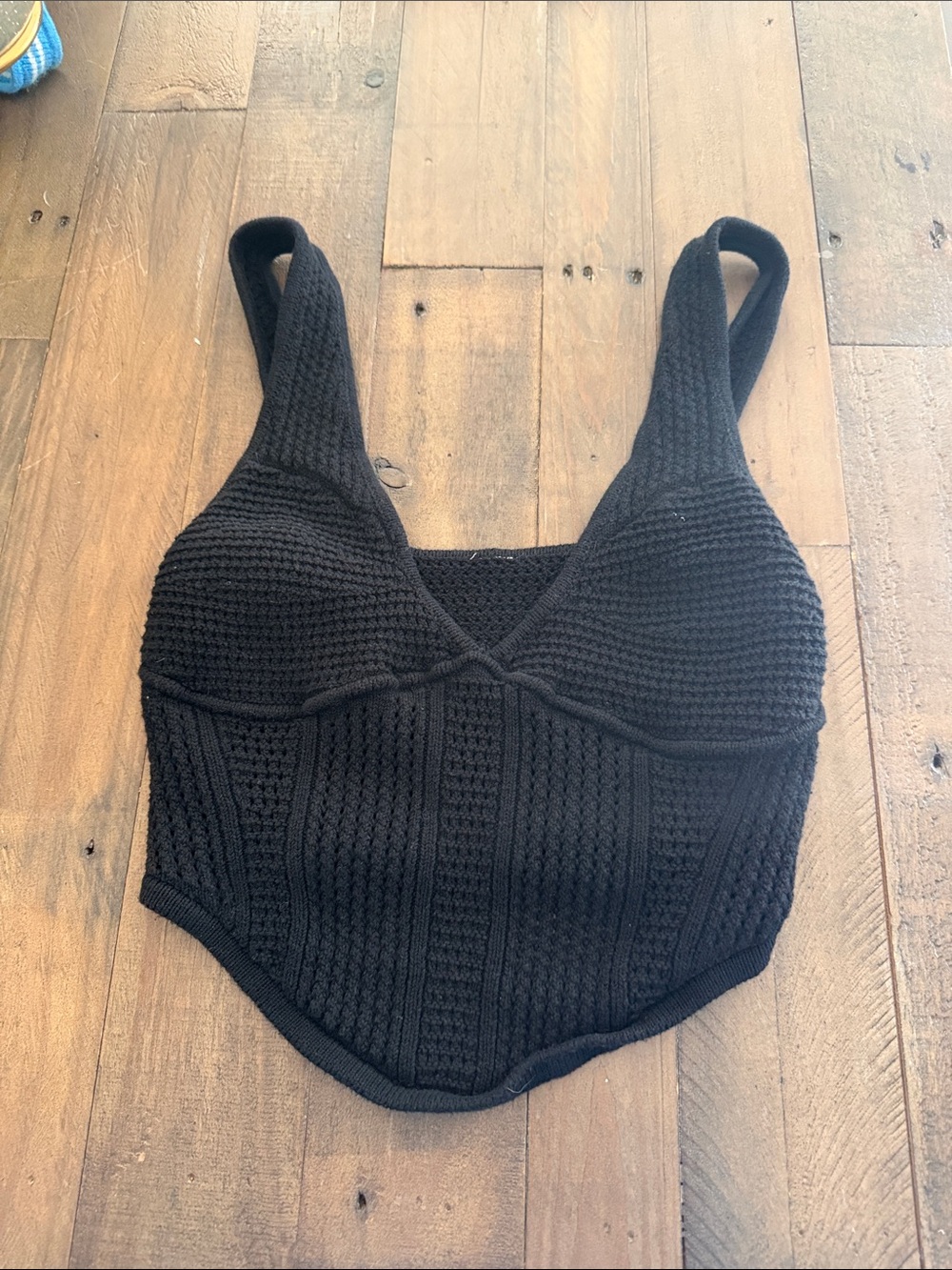 ALO Yoga Black Knit V-Neck Bralette